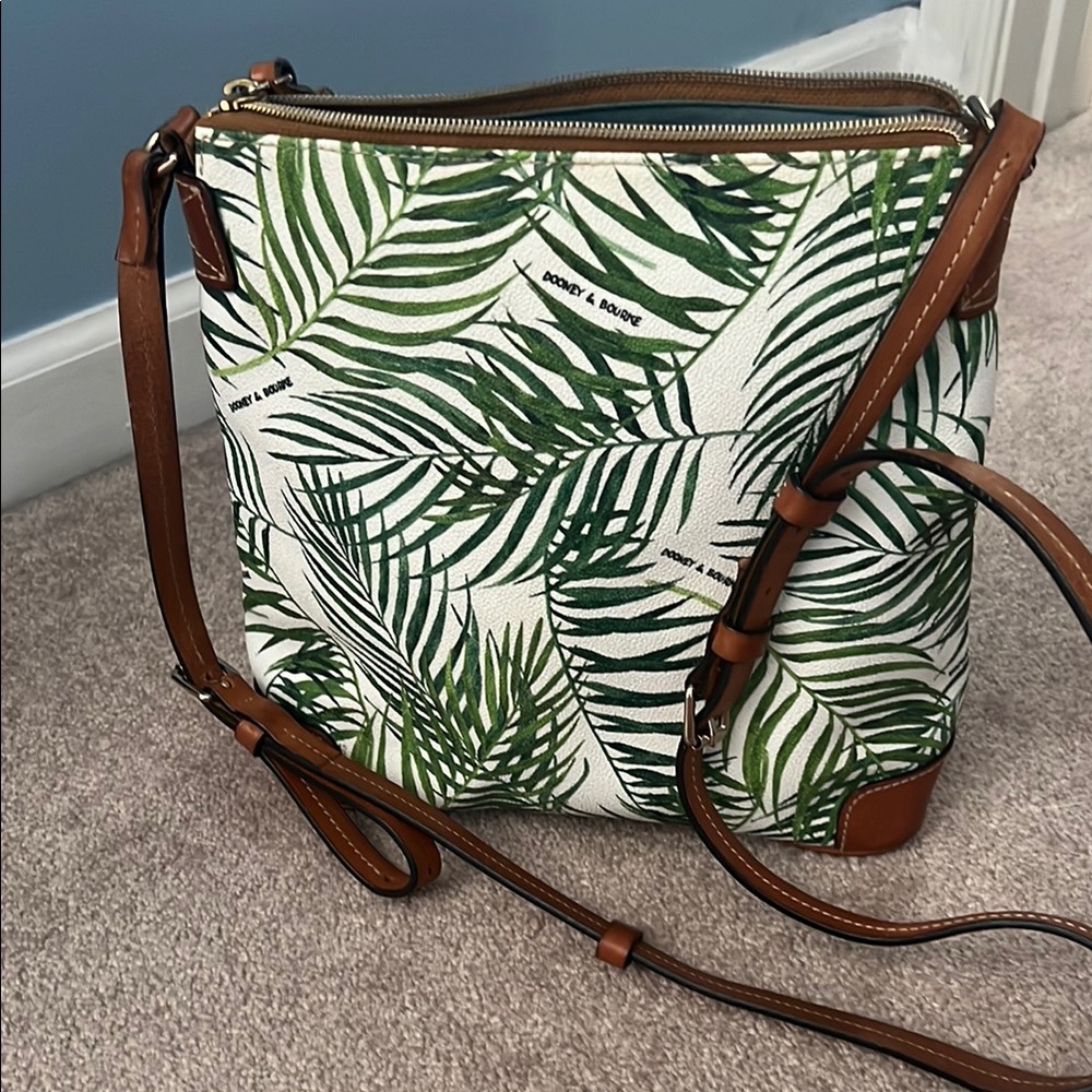 Dooney & Bourke Tropical Green and Brown Crossbody Bag - Picture 3 of 5